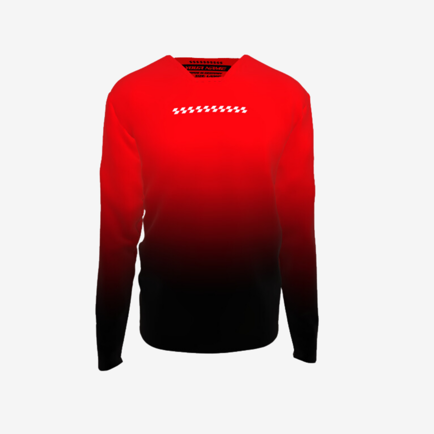 Red black custom jersey by checkered design