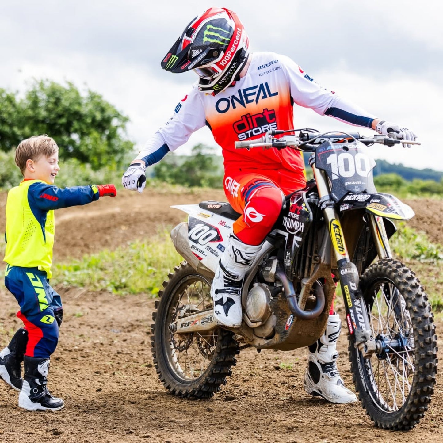 Pro rider Tommy Searle wearing a custom personalized motocross jersey by Checkered Design
